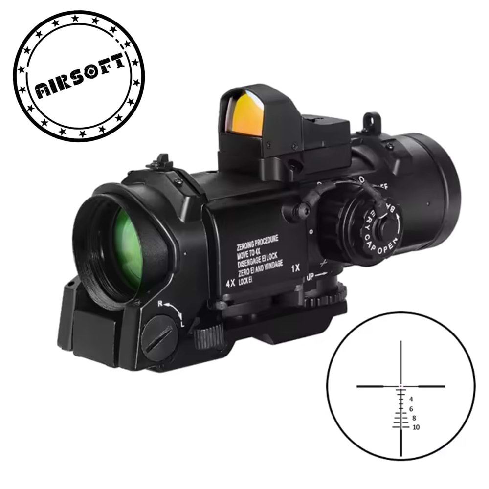 SOTAC 1x-4x COMBO Fixed Dual Purpose Scope ELCAN 1-4x32F1 WITH RED DOT SET