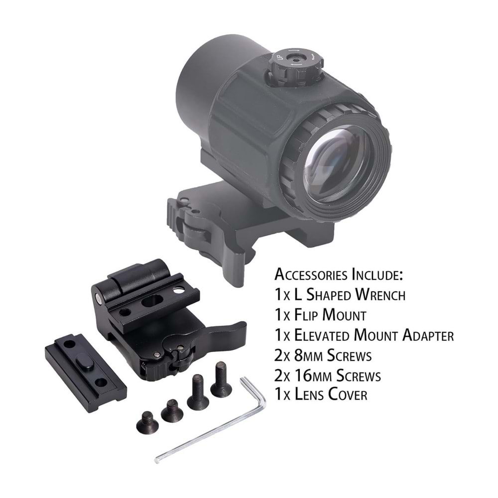 SOTAC 558 G43 Red & Green Dot Holographic Reflex Sight Scope with G43 3X Magnifier Combo Built-in Flip QD Mount Nişangah - Siyah