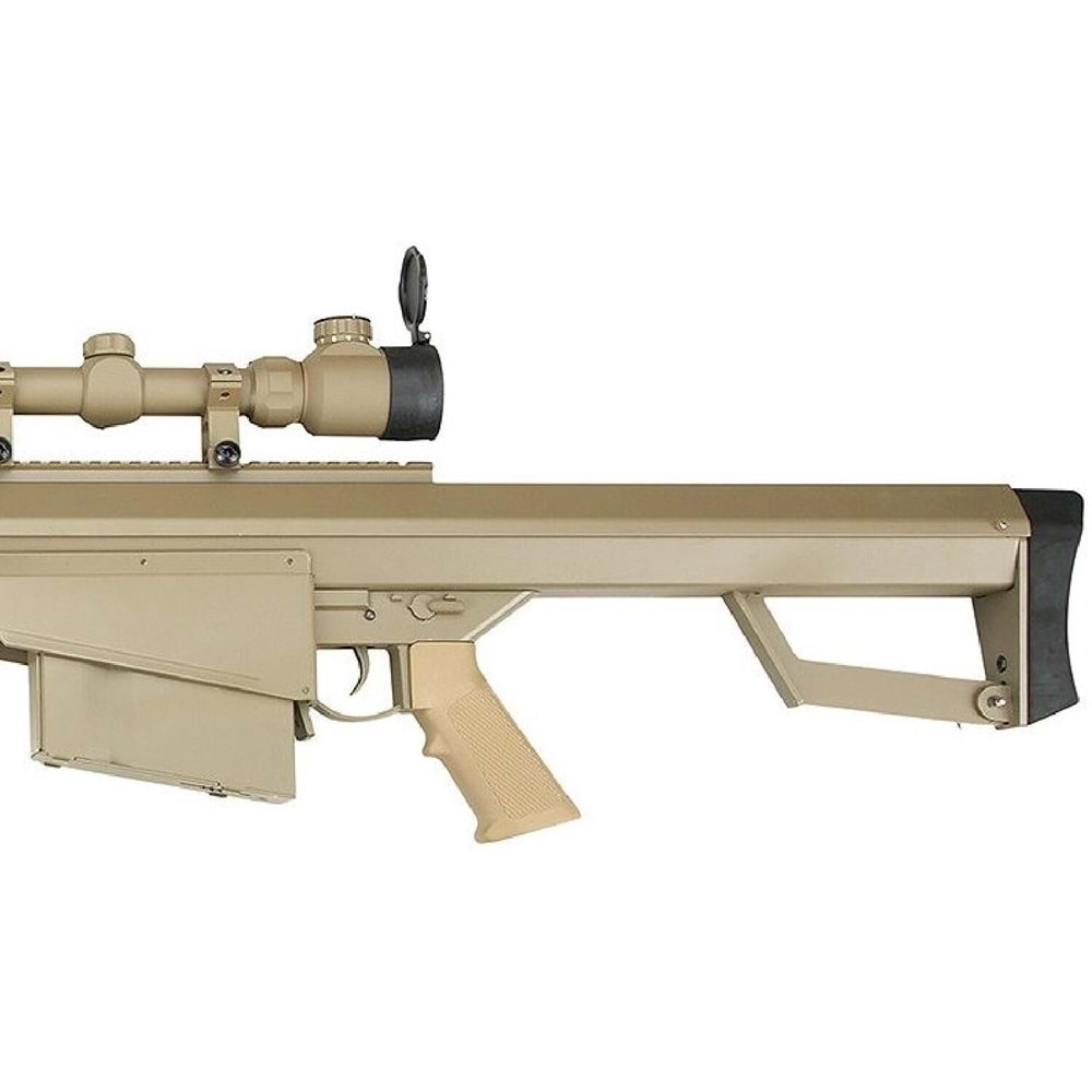 Snow Wolf M82A1 Airsoft AEG Sniper Tüfek 3-9x50 Dürbün Set (Renk: Desert / Kısa Namlu)