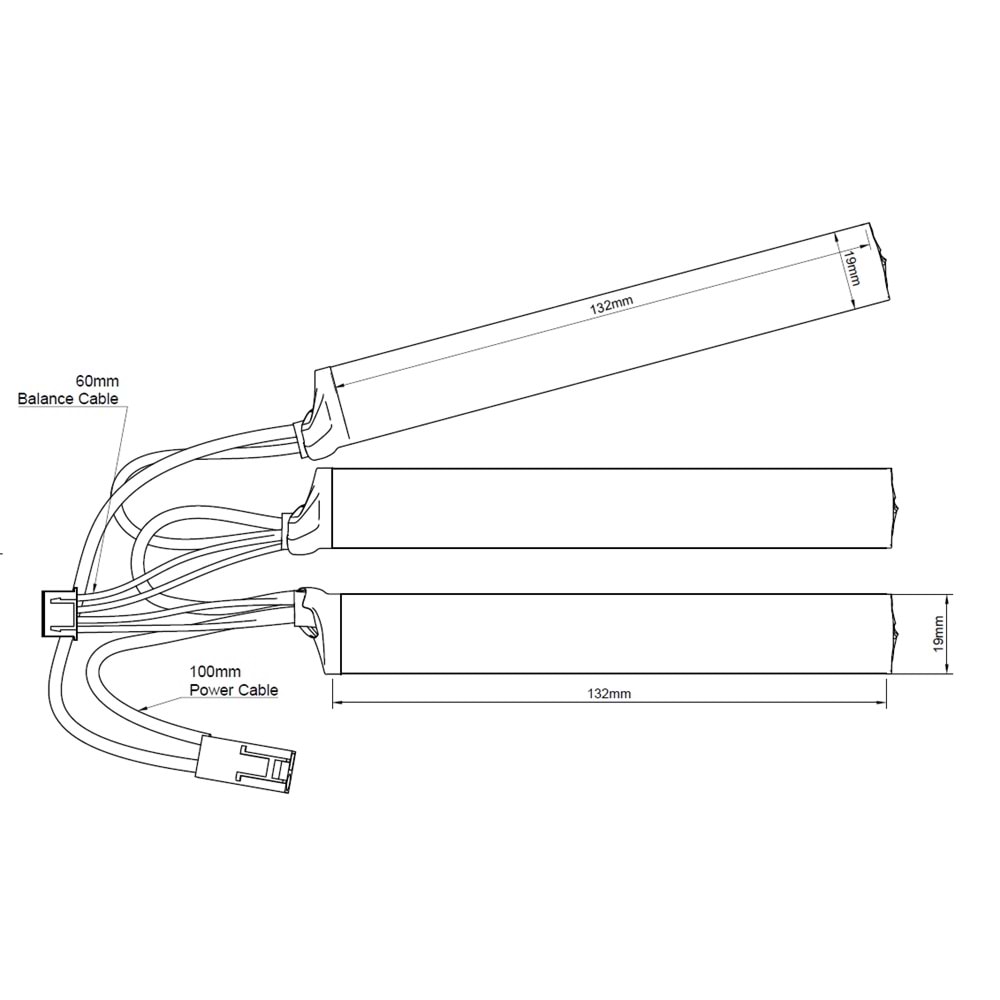 EMR 11.1V 7000mAh Üç Yaprak Pil Tamiya