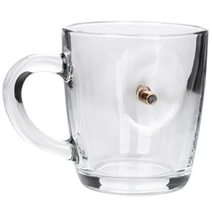 Gerçek .308 Mermili Özel Fıncan Kulplu Kahve Bardağı Hediyelik 340cc