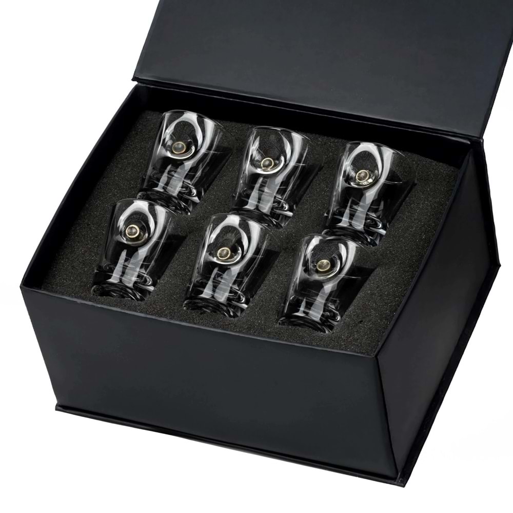 Gerçek 9mm Mermili Shot Tekila Likör Özel Bardağı 6'lı Set Mermi Çekirdeği Hediye Seti