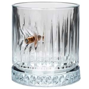 Gerçek .308 Mermili Şık Lüks İki Viski Bardağı Set 355cc