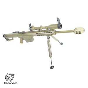 Snow Wolf M82A1 CQB Dürbünlü AEG Airsoft Sniper Tüfek Çöl Rengi