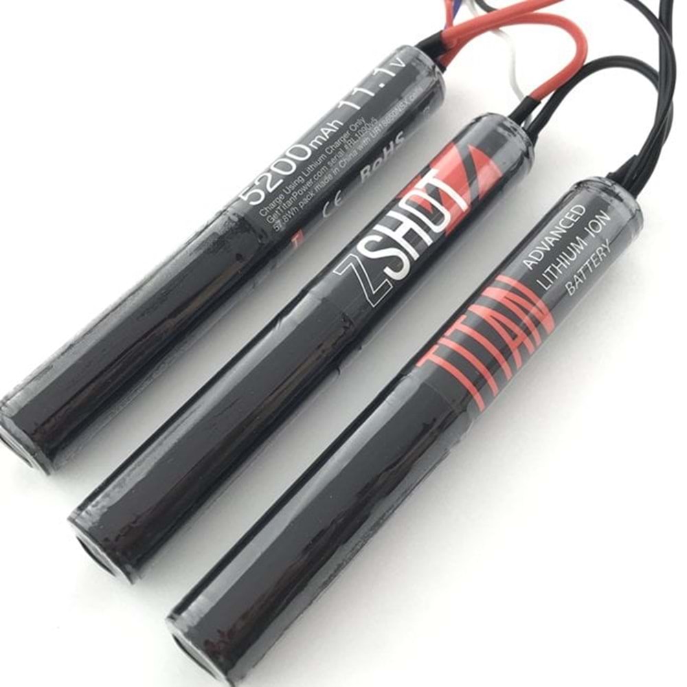 Titan 5200mAh 11.1v Nunchuck T-Plug (Deans) Airsoft Li Ion Pil - 1090