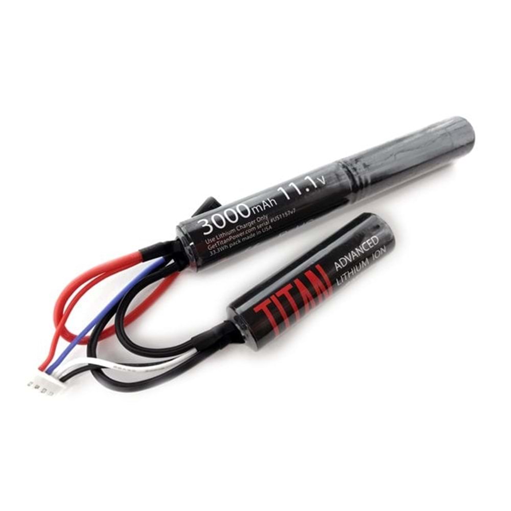 Titan 3000mAh 11.1v Nunchuck T-Plug (Deans) Airsoft Li Ion Pil - 1157