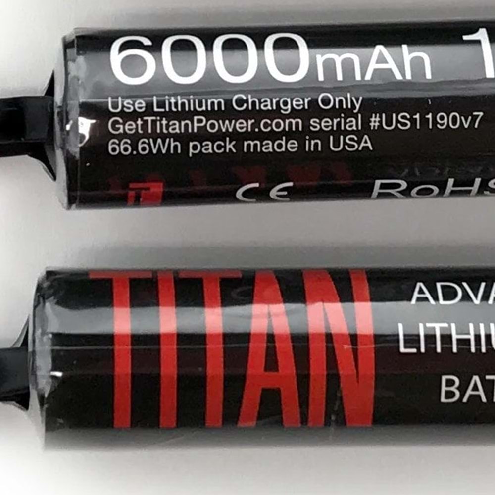 Titan 6000mAh 11.1v Crane Nunchuck T-Plug - Airsoft Li Ion Pil - 1190