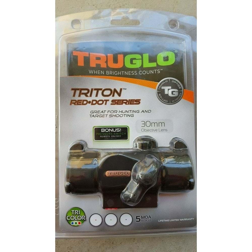 TRUGLO TRITON 3RENK 30mm Siyah 5MOA REDDOT nişangah