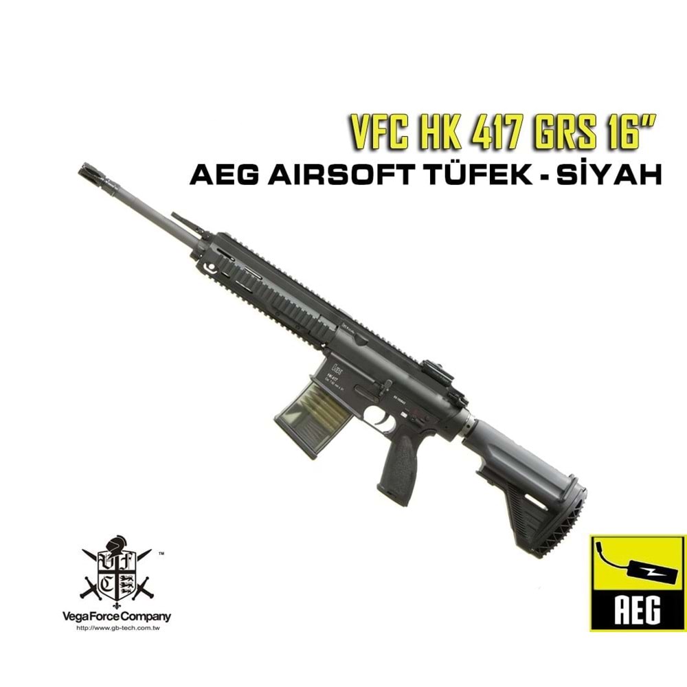 VFC HK 417 GRS 16 inç AEG Airsoft Tüfek - Siyah