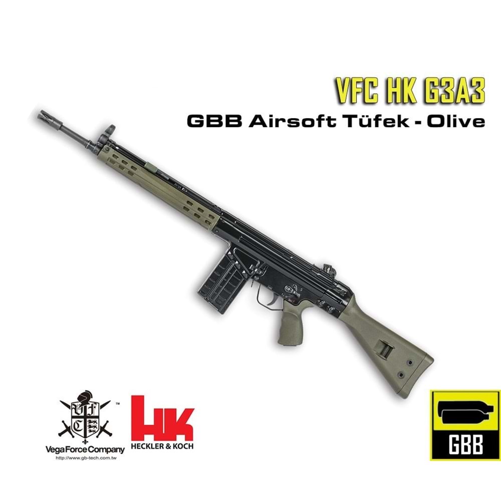 VFC HK G3A3 GBB Airsoft Tüfek - Yeşil
