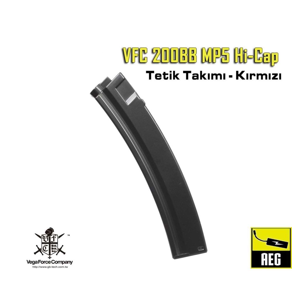VFC 200BB MP5 Hi-Cap Full Metal AEG Airsoft Şarjör - Siyah