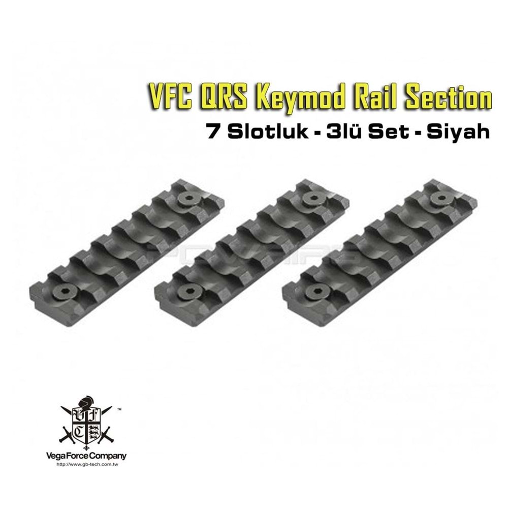 VFC QRS Keymod Rail Section - 7slotluk - Siyah