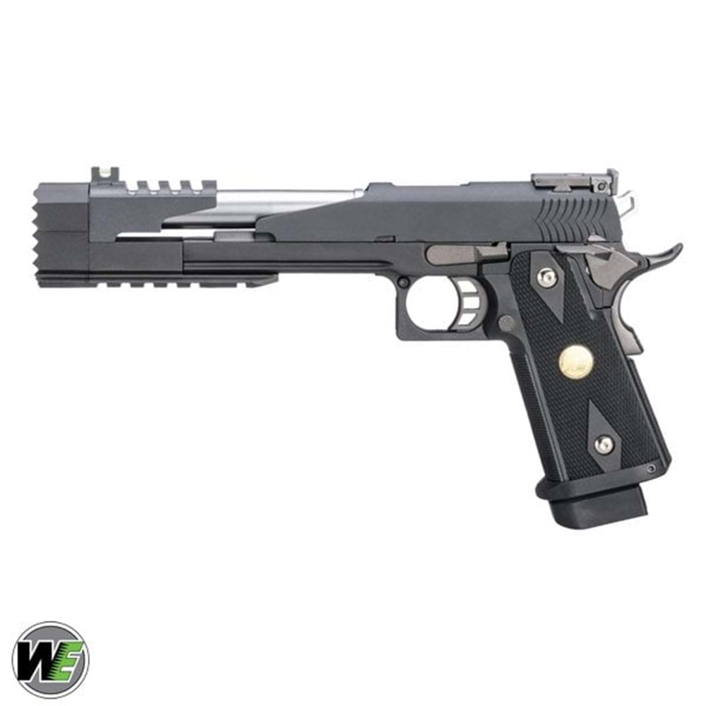 WE-Tech Competition Series ''Xcelerator Dragon'' Hi-CAPA GBB Airsoft Tabanca - Uzun Namlu/Siyah/madalyon Kabza