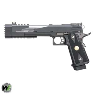 WE-Tech Competition Series ''Xcelerator Dragon'' Hi-CAPA GBB Airsoft Tabanca - Uzun Namlu/Siyah/madalyon Kabza