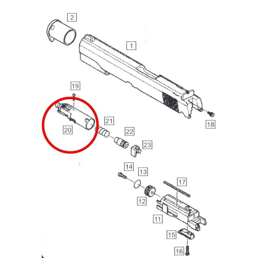 We Colt 1911 Nozzle Parts No #20