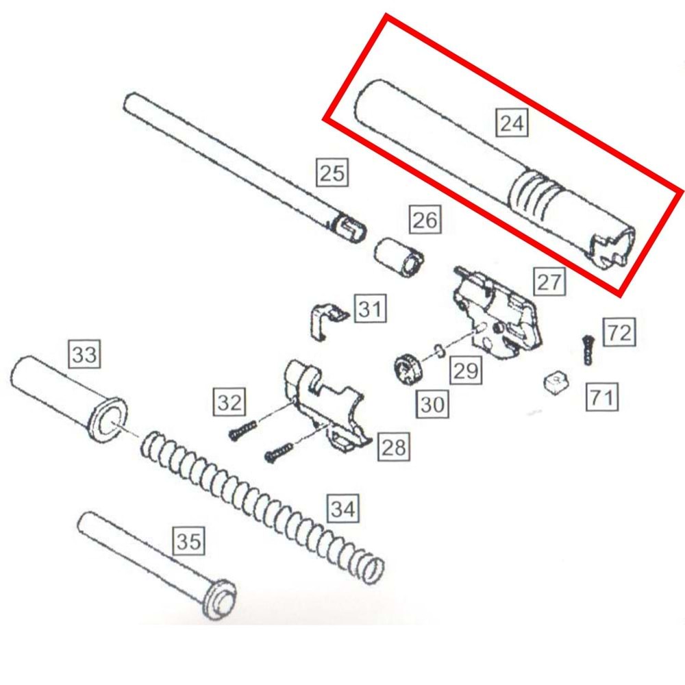 We Colt 1911 İç Namlu Siyah Parts No #24