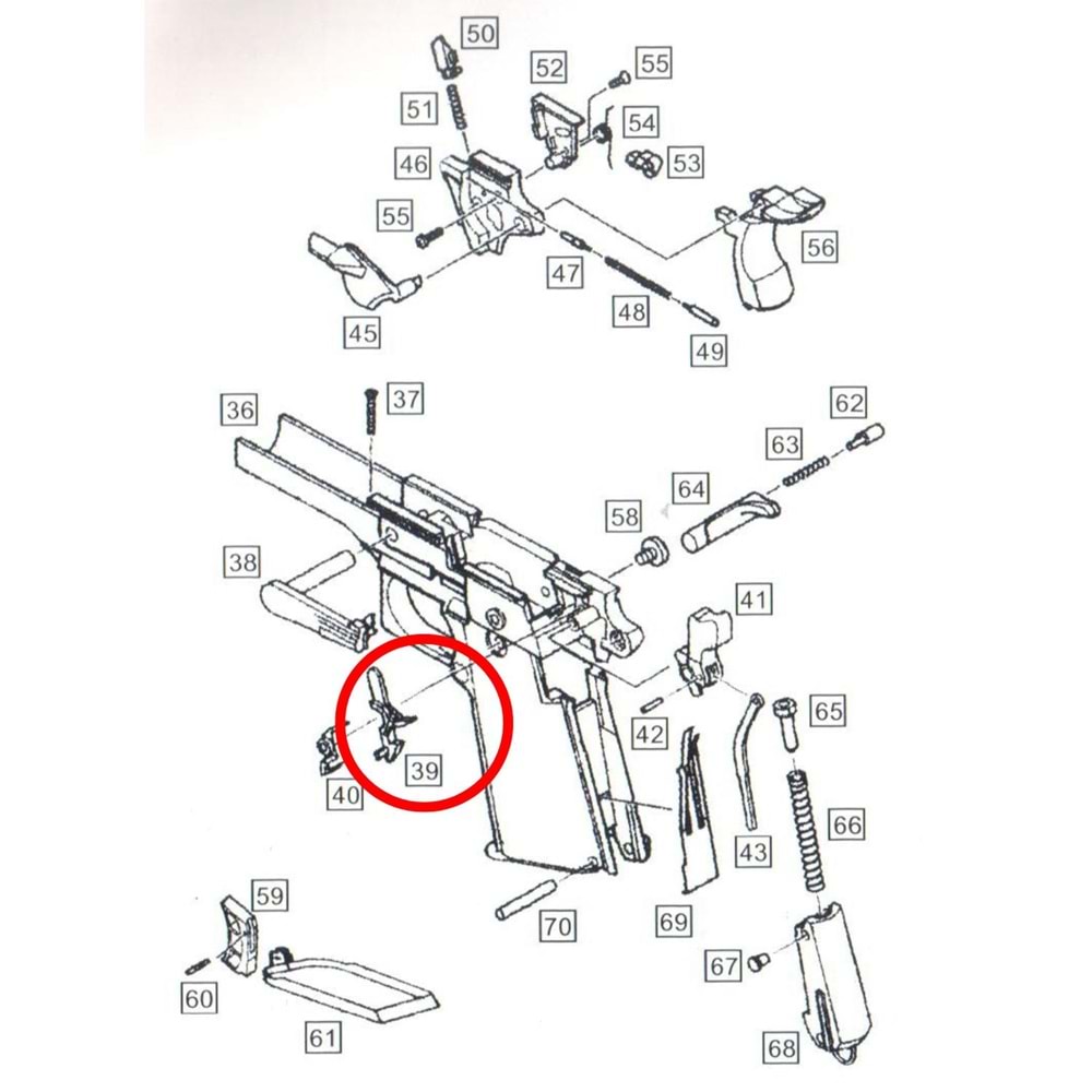 We Colt 1911 Disconnector Parts No #39