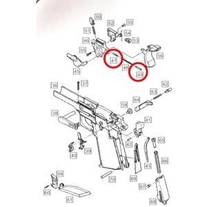 We Colt 1911 Emniyet Mandalı Yayı Pimi Parts No #47 #49