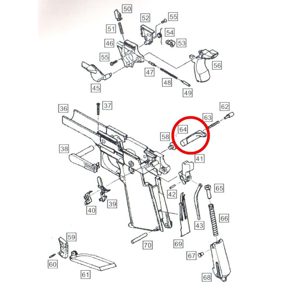 We Colt 1911 Magazine Release Part No #64