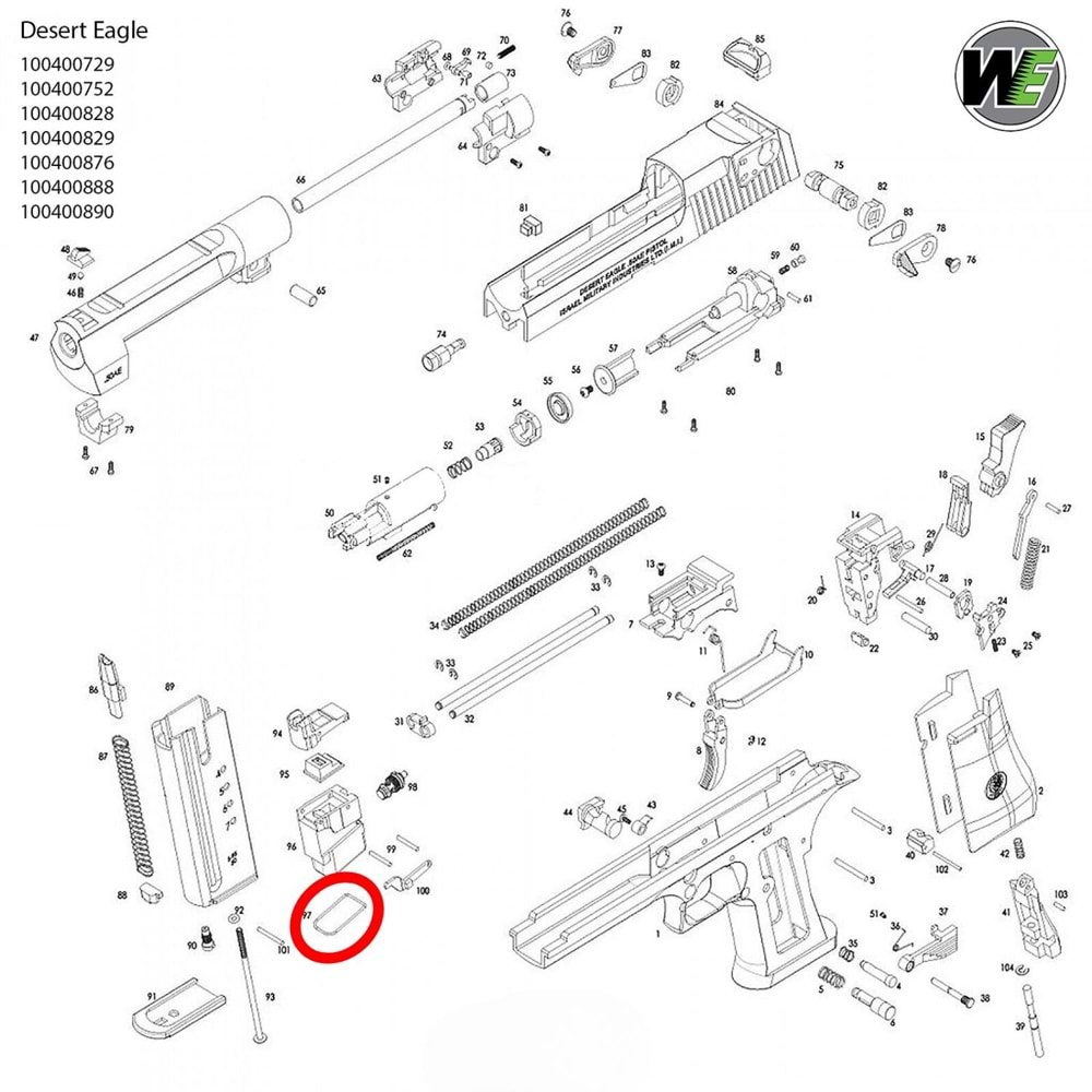 We Desert Eagle Şarjör Contası Parça No #97
