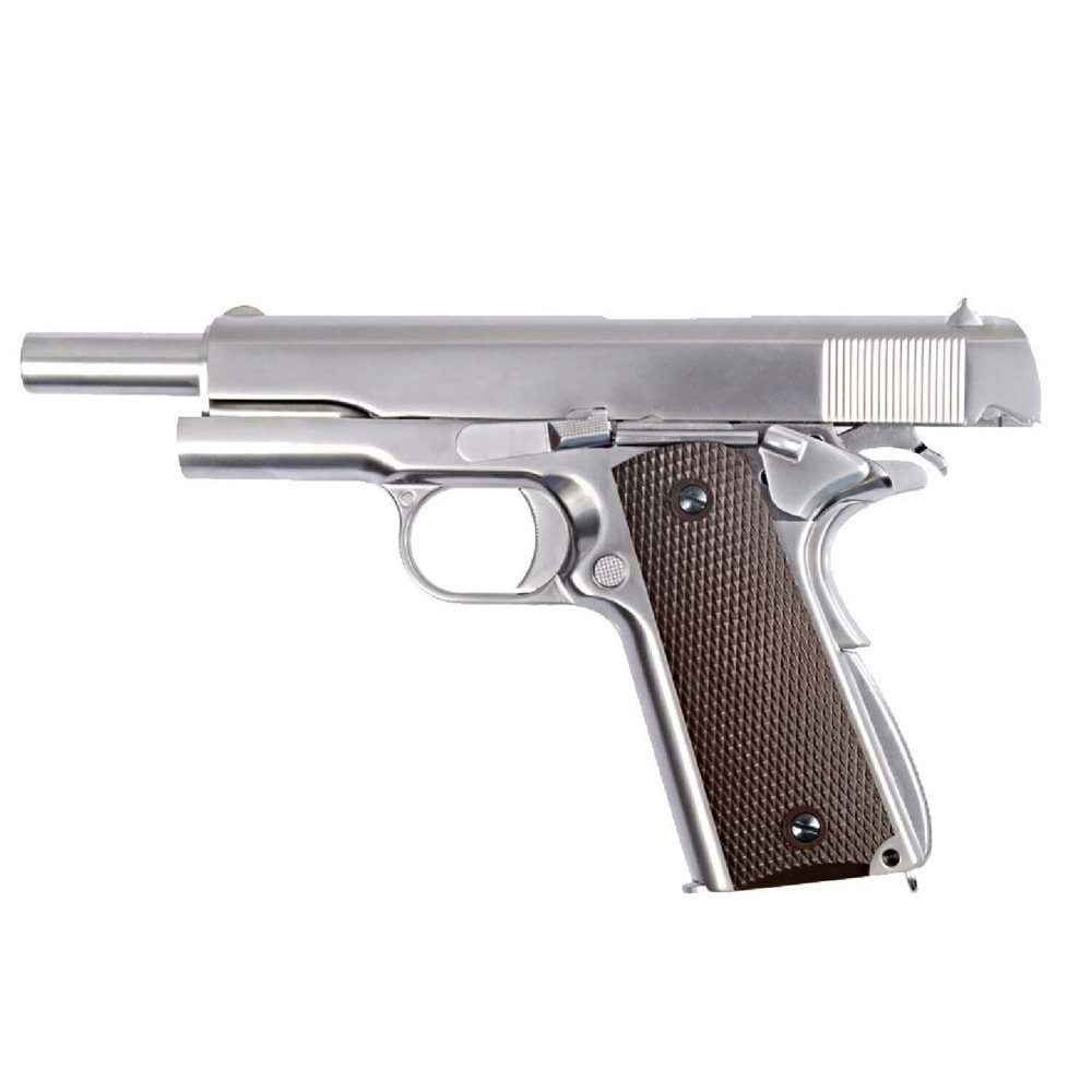 WE COLT 1911 SILVER Kahve Kabza Airsoft Tabanca