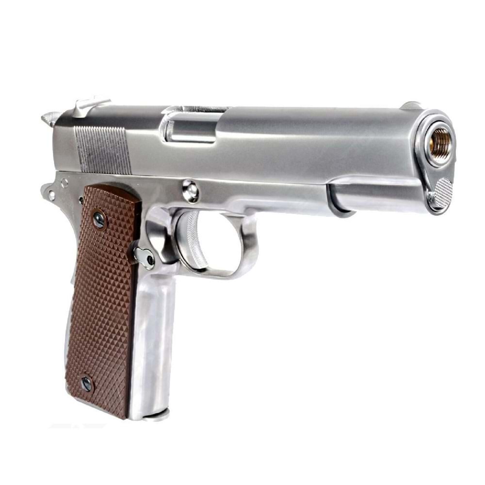 WE COLT 1911 SILVER Kahve Kabza Airsoft Tabanca