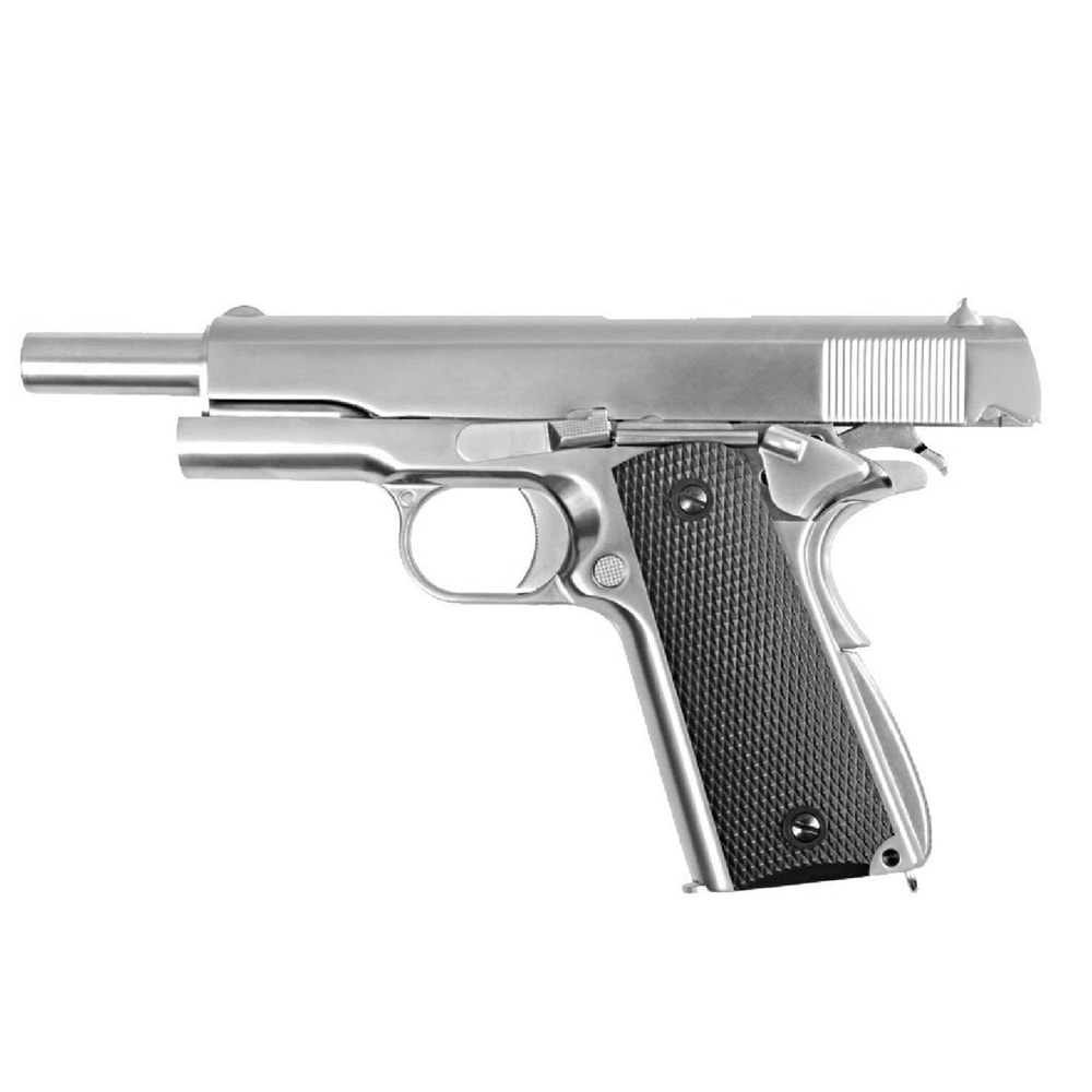 WE COLT 1911 SILVER Klasik Siyah Kabza Airsoft Tabanca