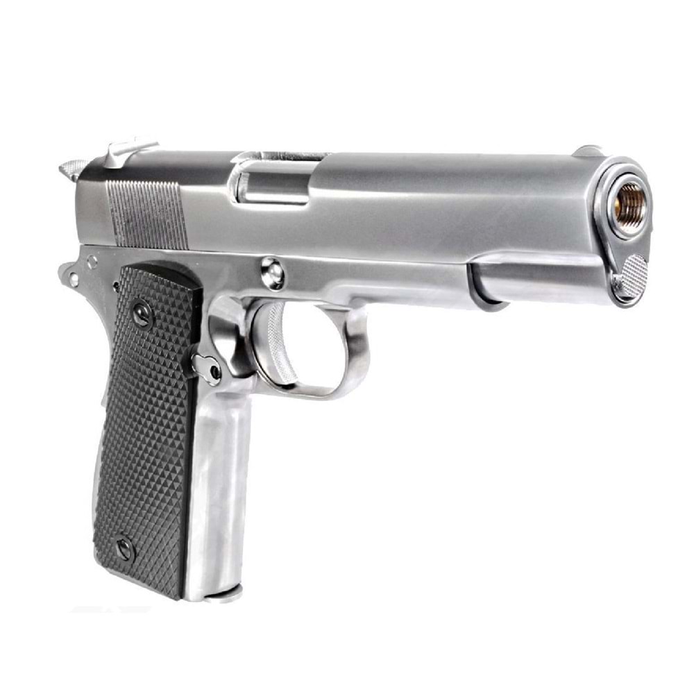 WE COLT 1911 SILVER Klasik Siyah Kabza Airsoft Tabanca