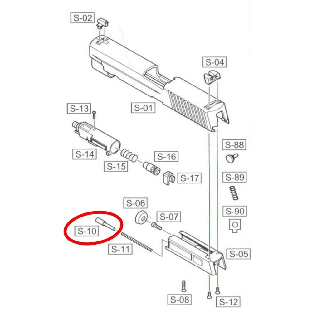 WE Sig F226 Replacement Nozzle Spring Pin #10