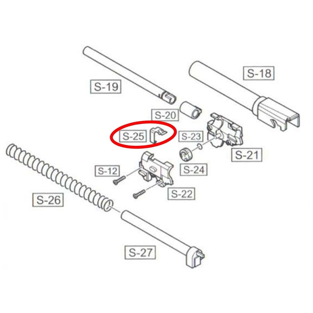 We F226 Hop Up Chamber Yedek Parça Parts No #25