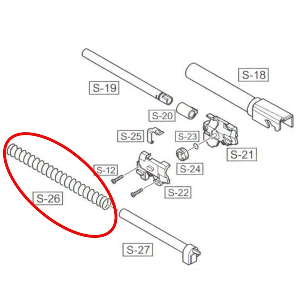 WE Sig F226 Replacement Recoil Spring Part No #26