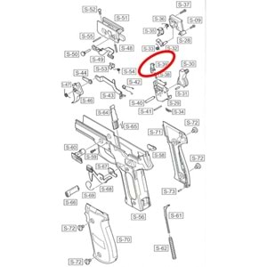 WE OEM Trigger Sear For F226 Series GBB Pistols Part #39