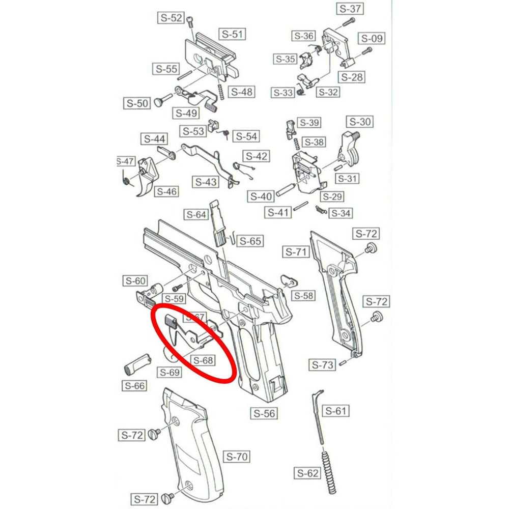 WE Sig 226 Replacement Decocking Lever Parts No #68