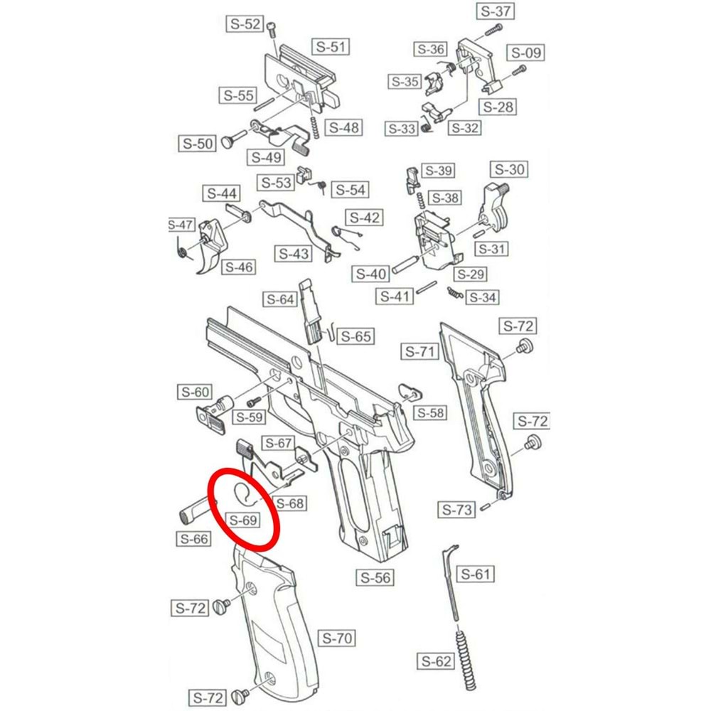 We Sig F226 Replacement Decocker Lever Spring #69