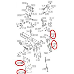 WE Sig 226 Replacement Grip Screw x1 Parts No S 72