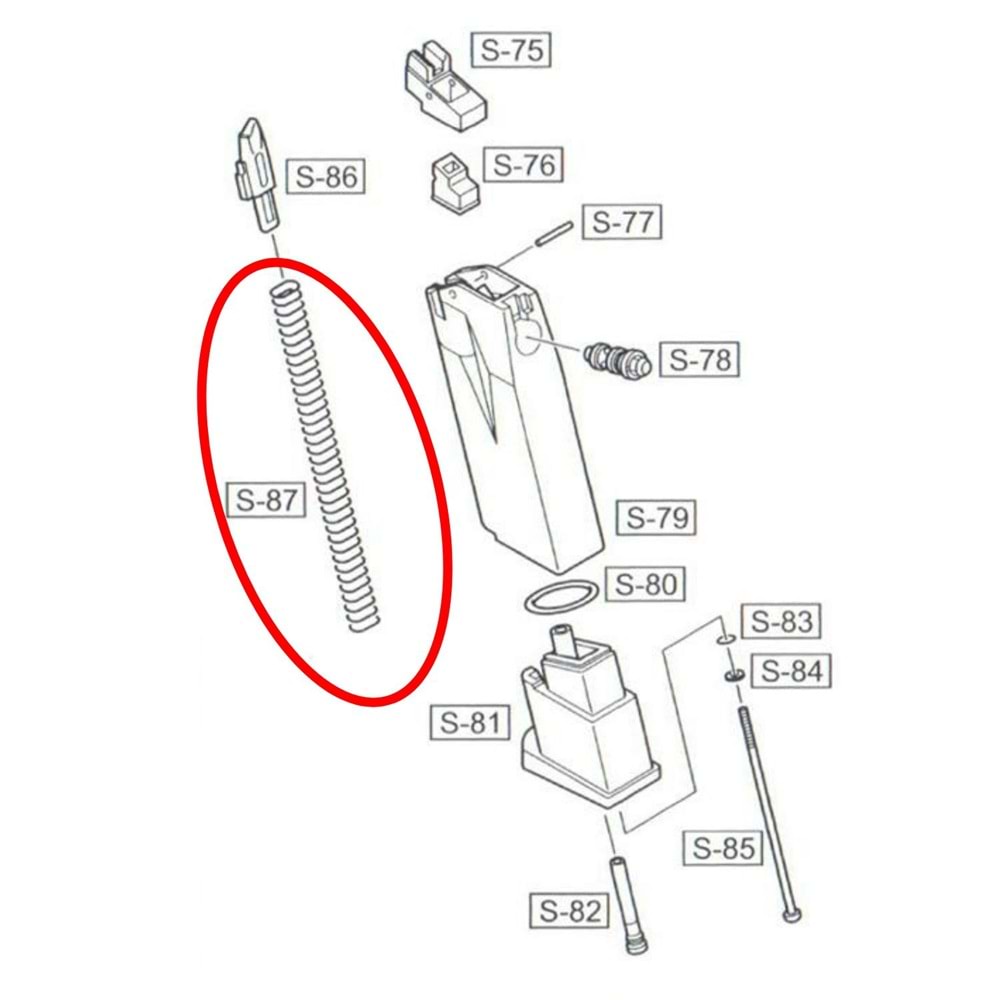 We F226 Magazine Spring Parts No #87