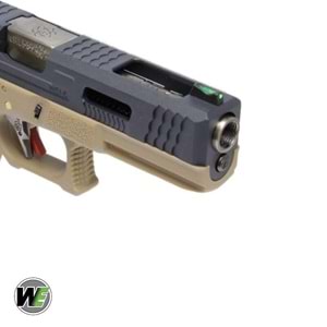 WE Glock G17 T2 TAN GOVDE (Siyah Kızak / Silver Namlu) GBB Airsoft Tabanca