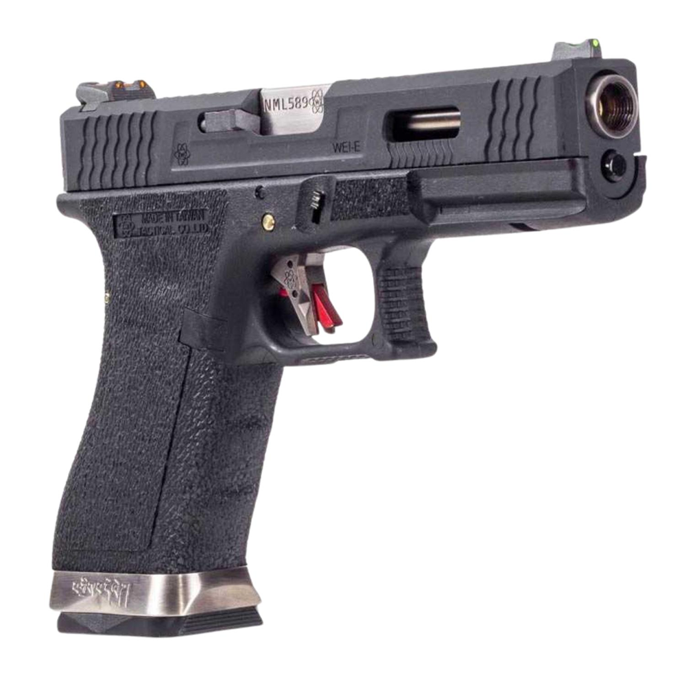 WE GLOCK18 G18 FullAuto T5 GBB Airsoft Tabanca Siyah Gövde / Siyah Sürgü / Silver Namlu (WE-G002WET-5)