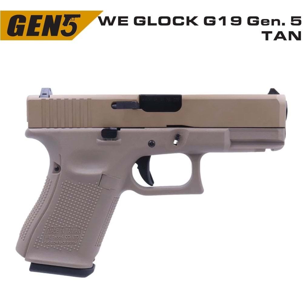 WE GLOCK G19 GEN5 TAN GBB AIRSOFT TABANCA