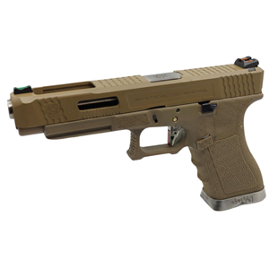 WE Glock34 G34 T10 GBB Airsoft Tabanca TAN Kızak / Silver Namlu / TAN Gövde