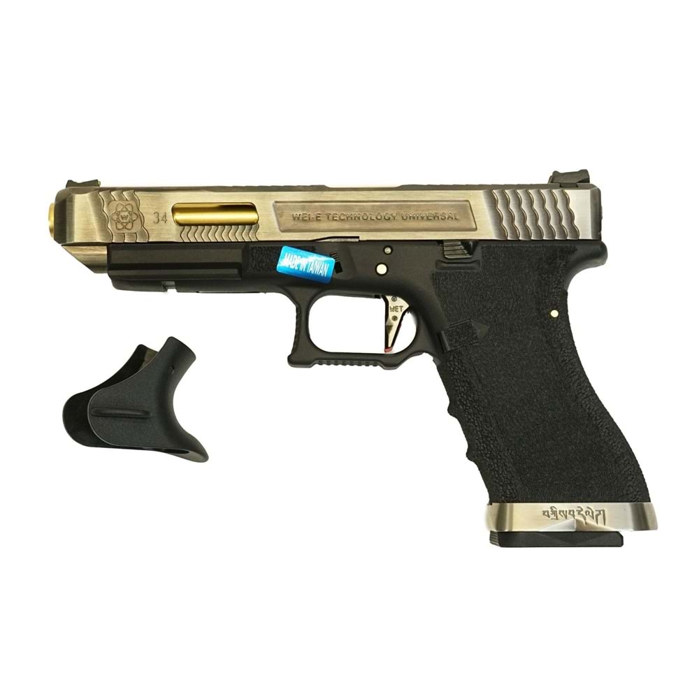 WE Glock G34 T3 GBB Airsoft Tabanca SV Kızak / GOLD Namlu / BK Gövde