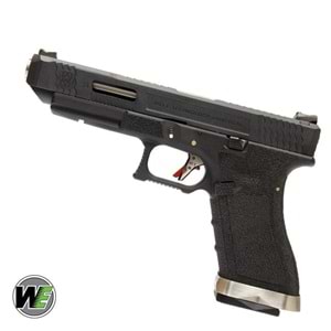 WE G34 T5 Siyah Sürgü/Gümüş Namlu/Siyah Gövde GBB Airsoft Tabanca