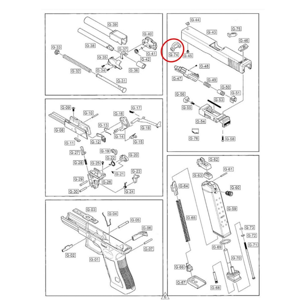 We Glock 17 İcra Mil Yuvası Parça No G17 #74