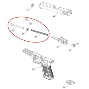 We Glock 17 Gen 5 İcra Mili ve Yayı Set Parça No G17V #31-34