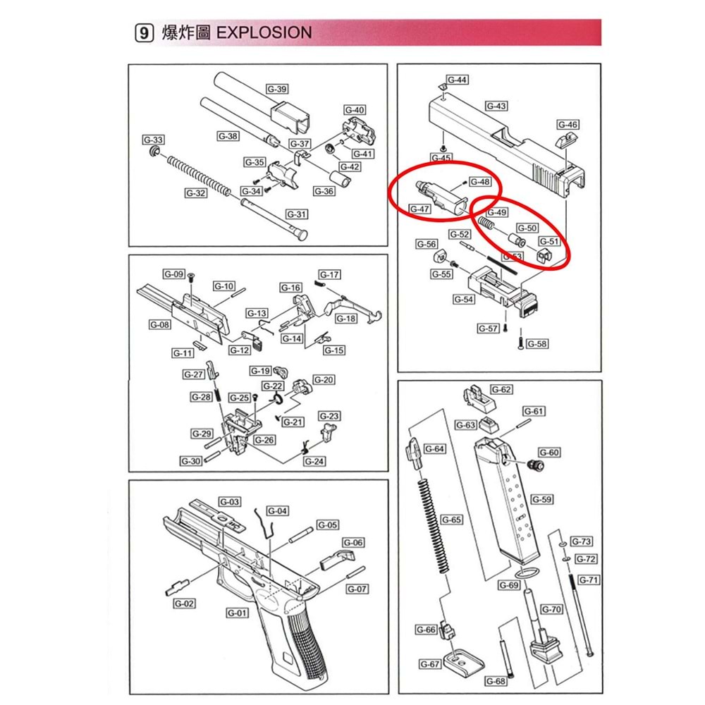We Glock 17 Gen 5 Nozzle Set Parça No G17V #47-51