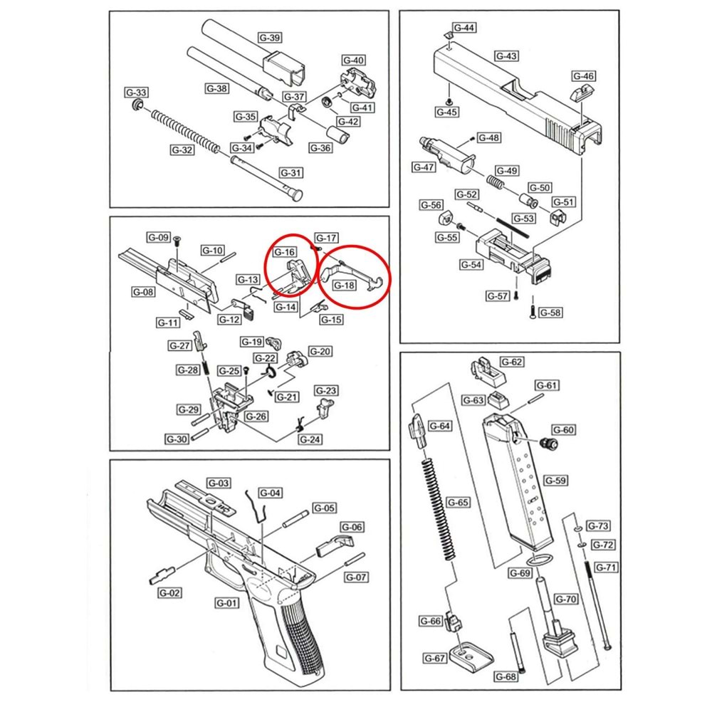 We Glock 19 Tetik & Tetik Kolu Parça No #16-17