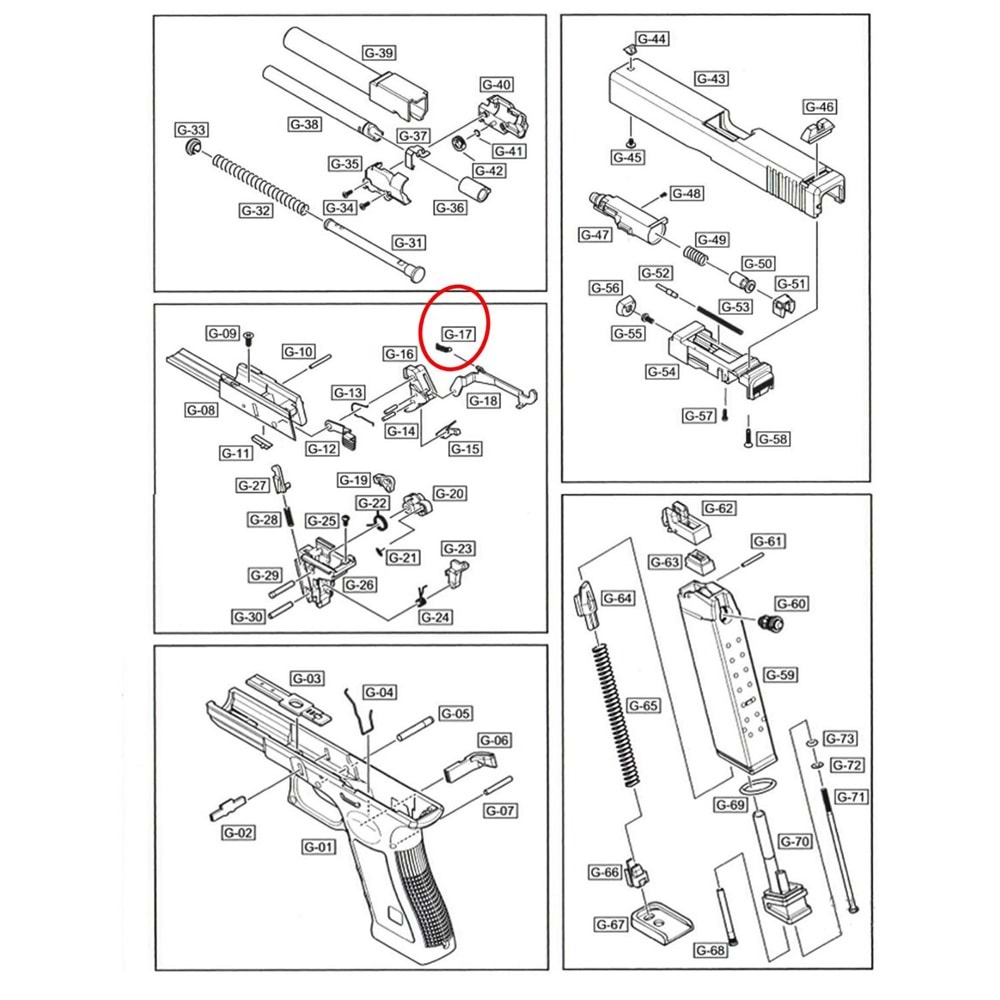 We Glock 19 Tetik Kurma Yayı Parça No #17