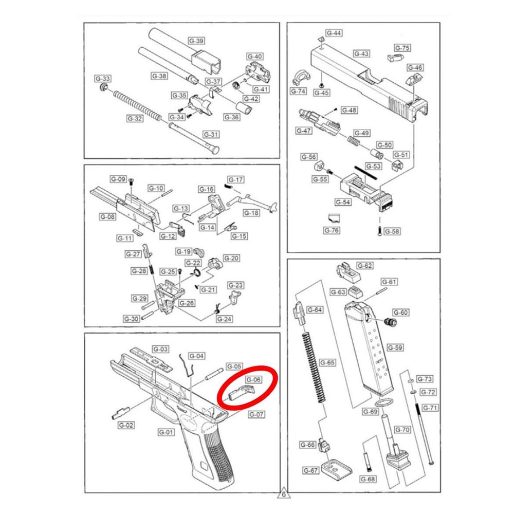 We Glock 19 Gen 5 Şarjör Mandalı Parça No G19V #06