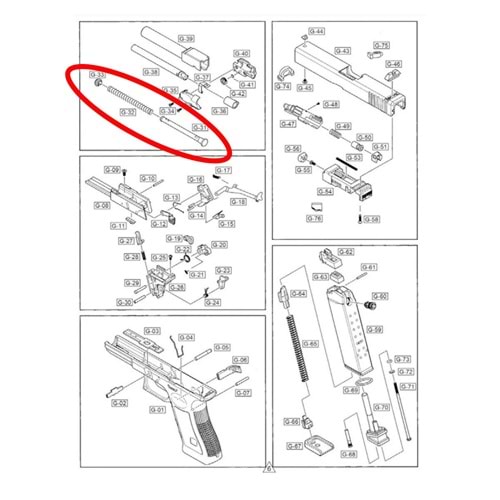 We Glock 19 Gen 5 İcra Yay Seti Parça No G19V #30-34