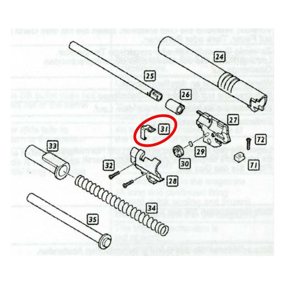 We Hi-Capa 5.1 Hop Up Nub Basıcı Parts No #31